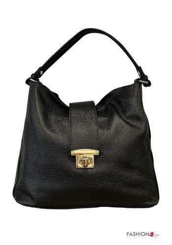 Borsa a spalla in Vera pelle con zip con tracolla - ph 1