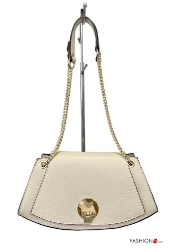 Bolsa de hombro de Cuero Genuino con cadena