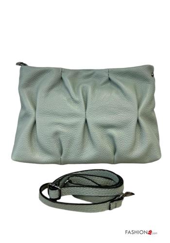 Bolso de Cuero Genuino con cremallera con bandolera