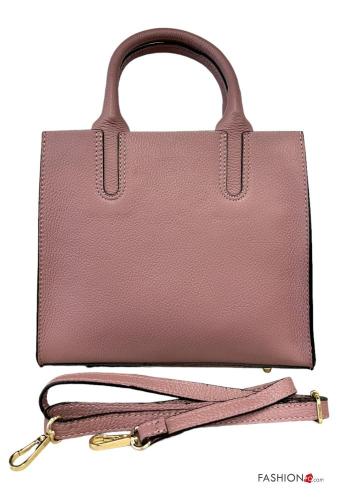 Genuine Leather Handbag with zip with shoulder strap