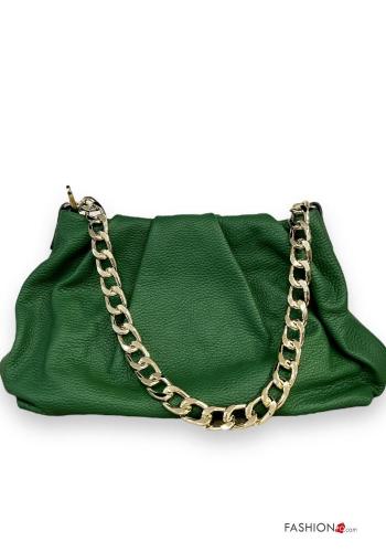 Borsa a mano in Vera pelle con tracolla con catena - ph 1