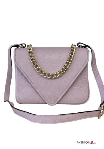Borsa in Vera pelle con tracolla con catena