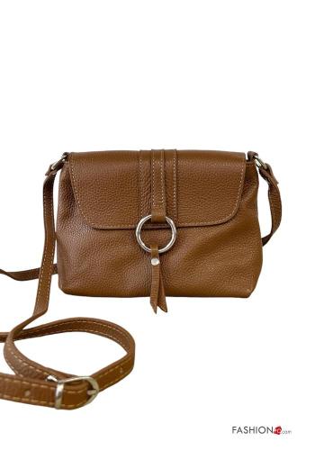 Bolso de Cuero Genuino con cremallera con bandolera