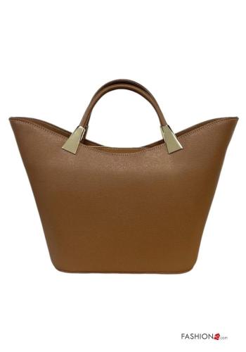 Borsa a mano in Vera pelle con zip con tracolla