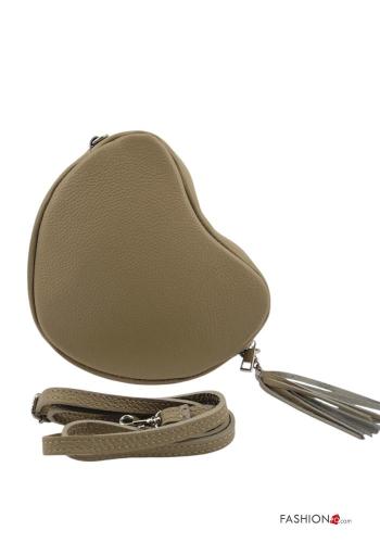 Borsa in Vera pelle con zip con tracolla