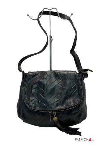 Genuine Leather Bag with zip with shoulder strap