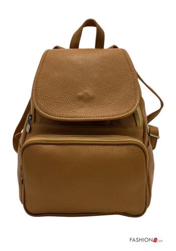 Mochila de Cuero Genuino con bolsillos - ph 1