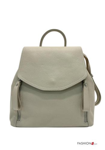 Zaino in Vera pelle con tasche con zip