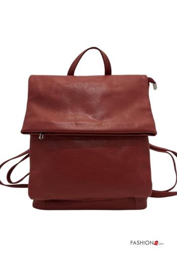 Genuine Leather Backpack with pockets with zip