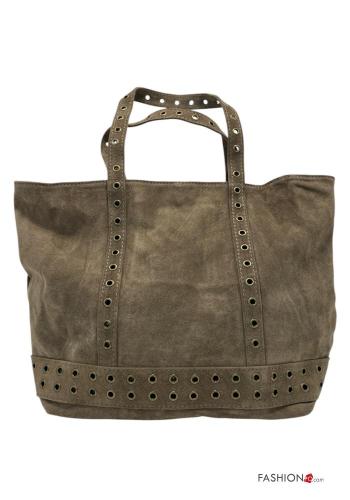Genuine Leather Shoulder bag with studs