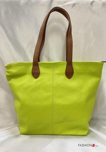 Bolsa de hombro de Cuero Genuino con cremallera