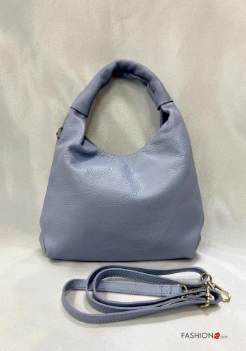 Borsa a mano in Vera pelle con zip con tracolla - ph 1