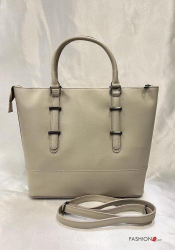 Borsa in Vera pelle con zip con tasche con tracolla - ph 1