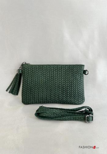 Clutch em Couro Genuíno com fecho com alça