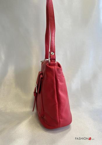 verstellbarer Schultertaschen aus Echtes Leder mit Taschen mit Reißverschluss