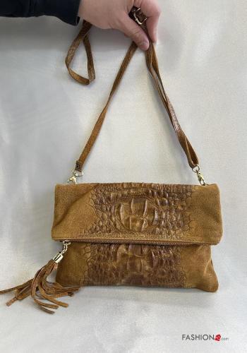 Bolso de Cuero Genuino ajustable con cremallera