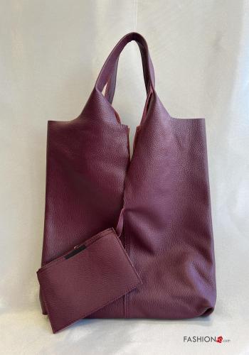 Borsa a spalla in Vera pelle taglio vivo con portafoglio - ph 1