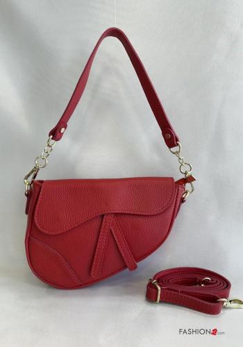 Borsa a spalla in Vera pelle con zip con tracolla - ph 1