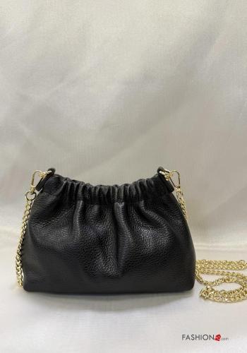 Schultertaschen aus Echtes Leder mit Schultergurt mit kette - ph 1