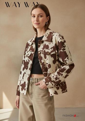 Chaqueta manga larga Estampado animal con botones - ph 1