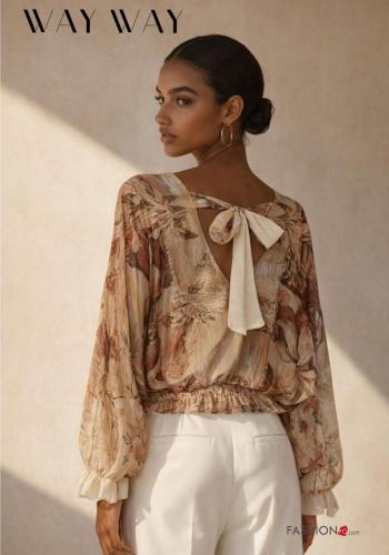 Shirt with bow with v-neck