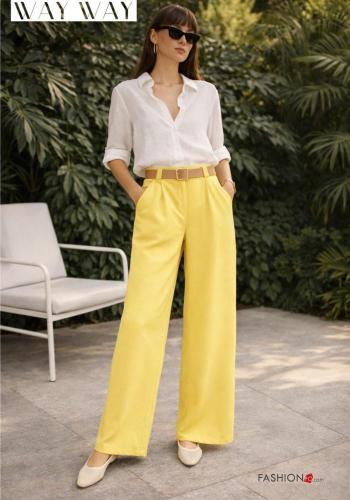 Pantalones cintura alta con cinturón - ph 1