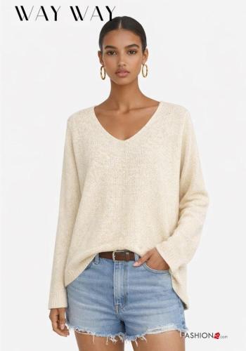 Jersey De lurex con cuello en v