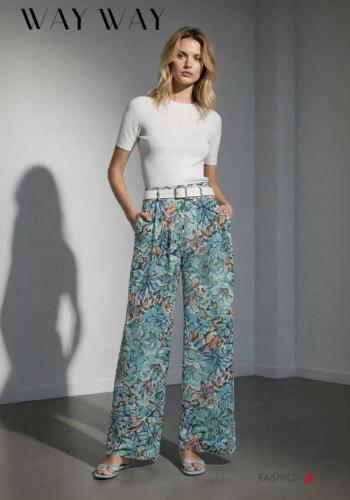 high waist Trousers with belt with pockets - ph 1