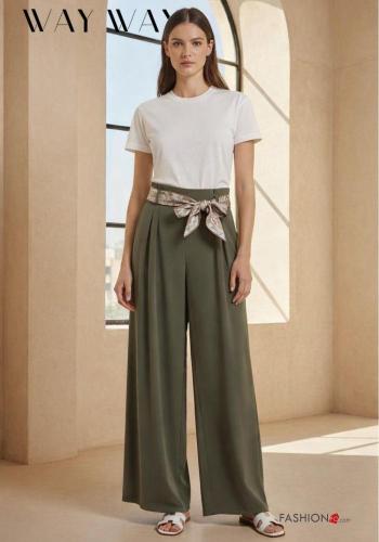 Pantalone vita alta con cintura - ph 1