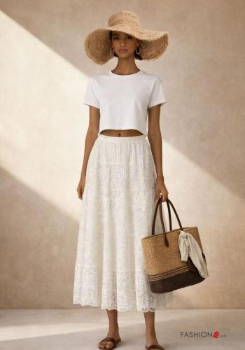 Falda de Algodón bordado inglés - ph 1