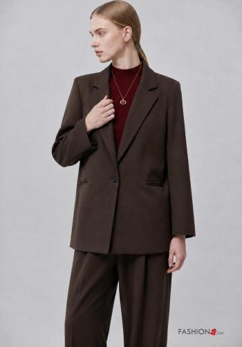 Blazer com botões com bolsos com forro