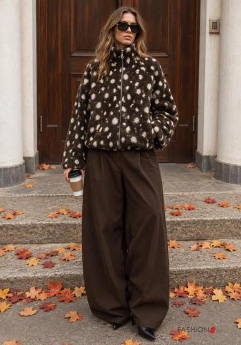 Wool Mix Jacket with pockets with zip