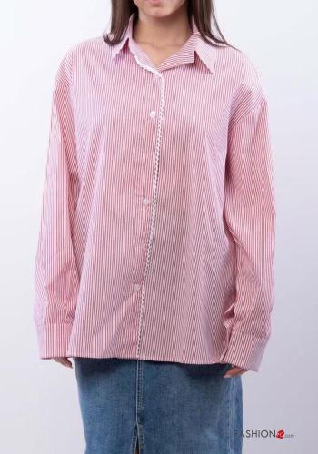 Chemise en Coton Imprimé à rayures à boutons