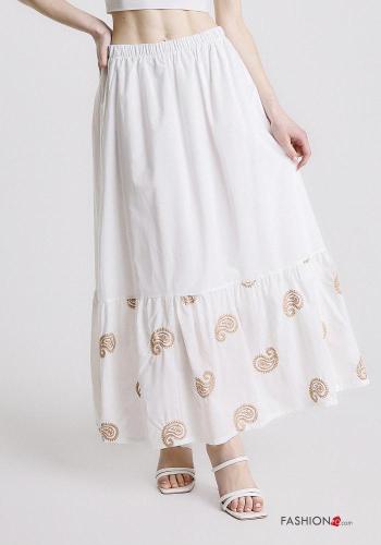 Jupe en Coton à broderie avec élastique