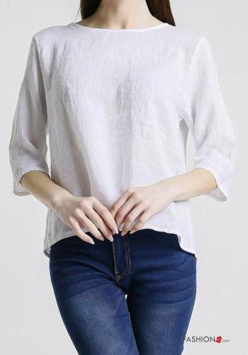 Top en Lin col rond à boutons - ph 1