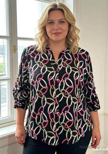 Camisa Estampado Geométrico con botones - ph 1