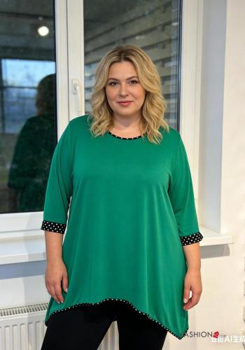 Túnica extra grande cuello redondo manga tres cuartos - ph 1