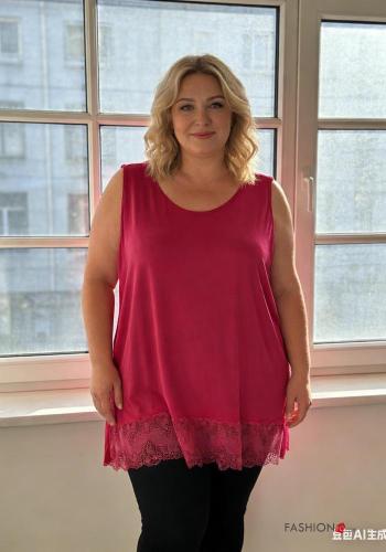 lace trim sleeveless oversized Top - ph 1