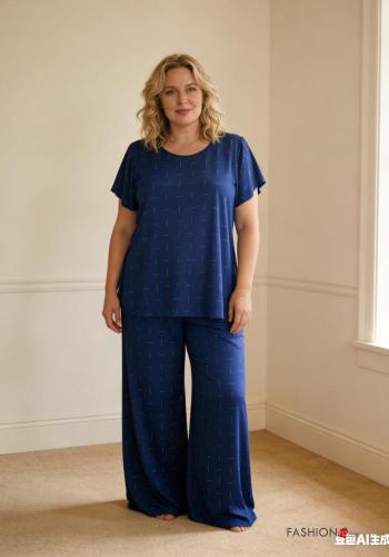 Oversize lange Hose mit Strasssteinen mit gummizug - ph 1