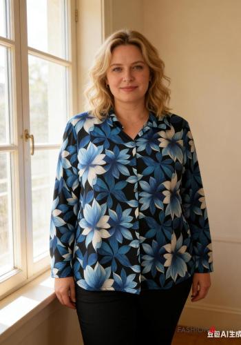 Blusa manga larga Estampado Floral con botones - ph 1