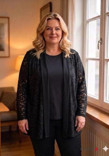 lace trim long sleeve Cape - ph 1