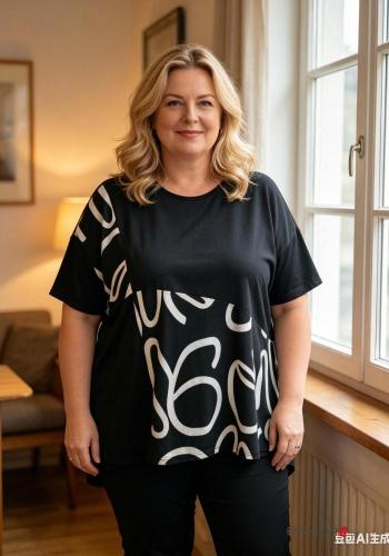 Creative print short sleeve crew neck T-shirt