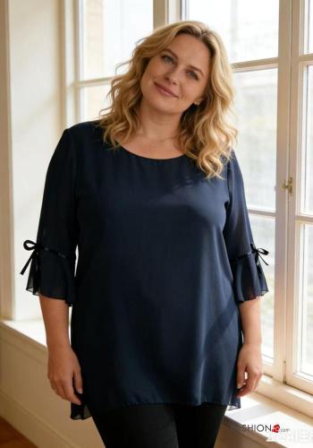 short sleeve crew neck chiffon T-shirt