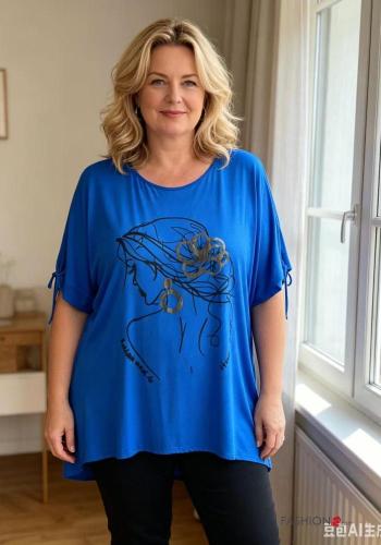 Creative print short sleeve crew neck T-shirt