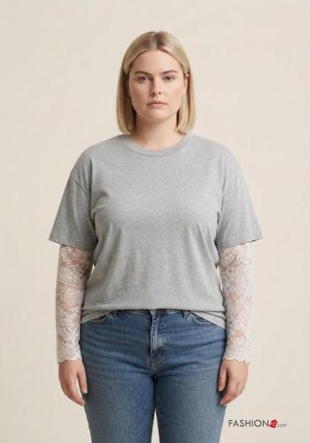 Blouse en Coton manches longues col rond
