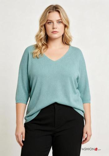 Sweater with v-neck 3/4 sleeve