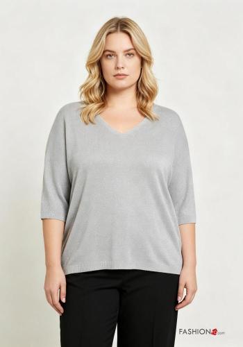 Sweater with v-neck 3/4 sleeve