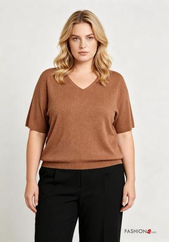 Sweater with v-neck 3/4 sleeve