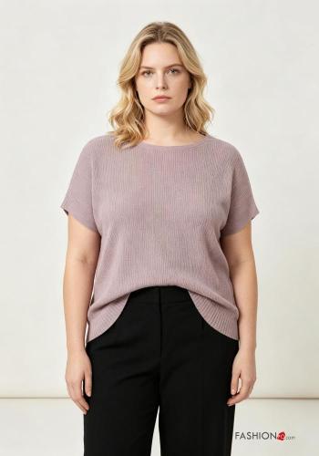 short sleeve Sweater boat neckline