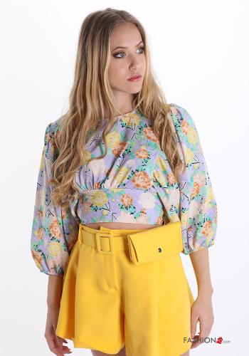 Top  con fiocco Fantasia floreale - ph 1